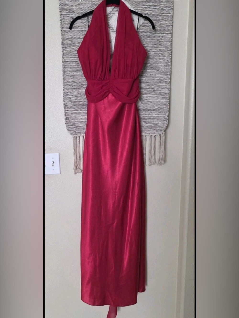 Isis Ruby Red Prom Halter-Style Maxi Dress